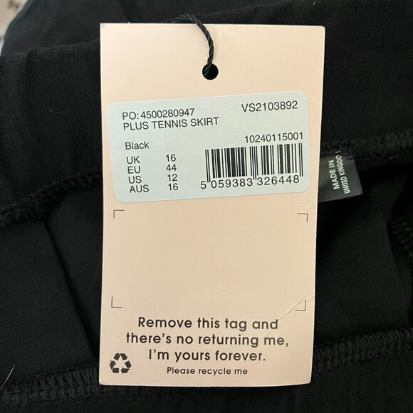 Missguided Womens Black Pleated Tennis Skirt Size 12 Preppy Athletic Schoolgirl - Picture 5 of 5